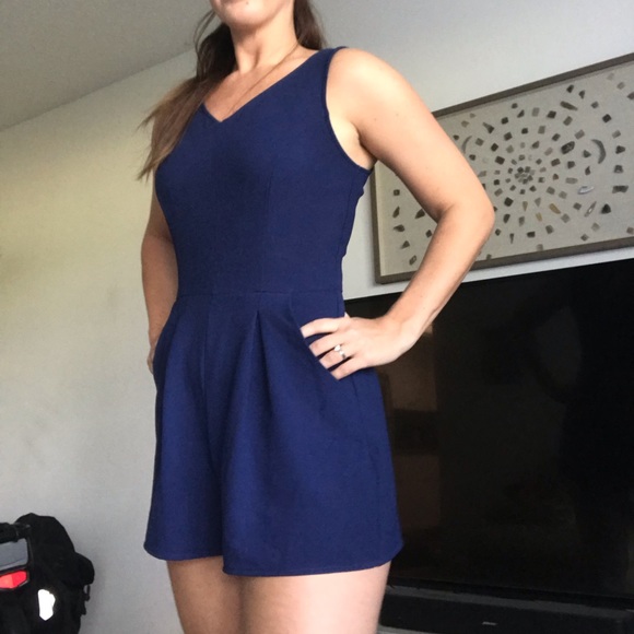 Other - Navy blue short romper with pockets